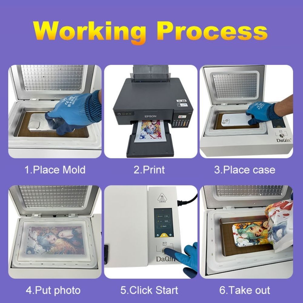 Daqin DP108 3D Vacuum Heat Press Machine for DIY Sublimation Phone Case Customization