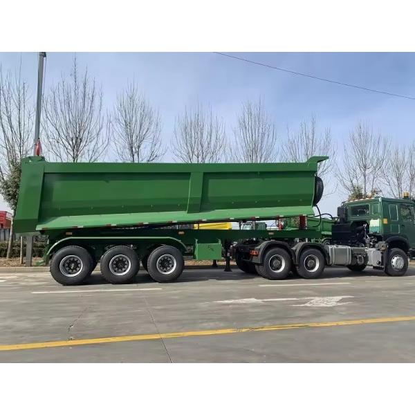 50 Ton Tipper Truck Trailer 3 Axle Rear Dump Trailer Dumper Semi Trailer One Tool Box