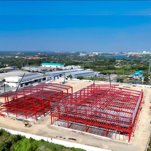 Two Story Steel Frame Modular Office Building 20m x 40m x 9m Prefabricated Commercial Construction