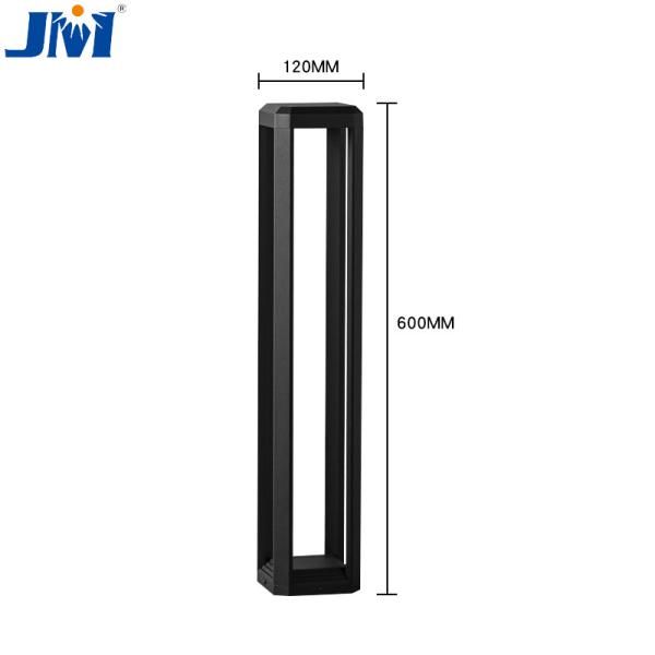 Preto conduzido do alumínio 120*150*600mm 7w 3000k da lâmpada do gramado