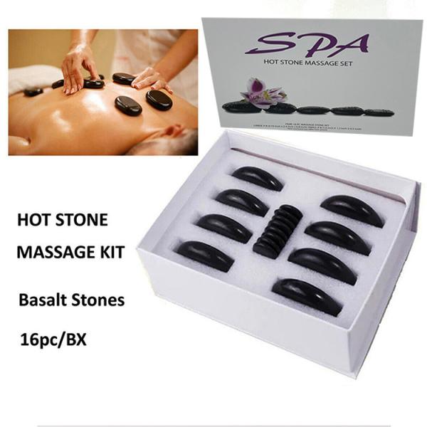 16pcs Portable Spa Hot Stone Massage Stones Set Feature 2 Deep Relaxation of Muscles