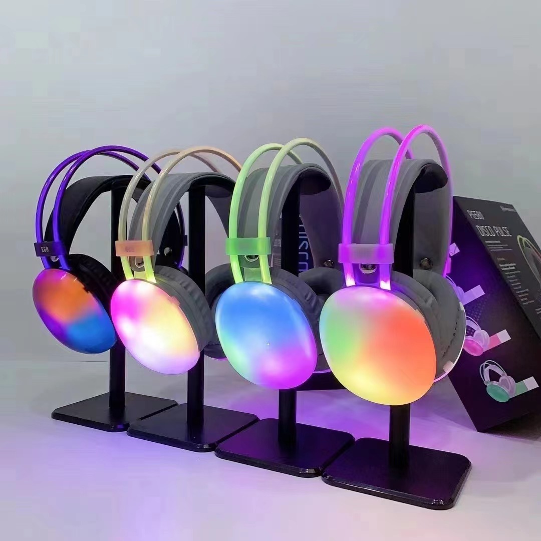JTY-580 RGB wireless gaming headset, Bluetooth 5.0 headset with color LED lights, HiFi stereo, long battery life, surround sound, suitable for gaming headsets on PC phones