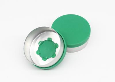 As garrafas farmacêuticas planas da infusão do verde 32mm usadas lançam fora do tampão