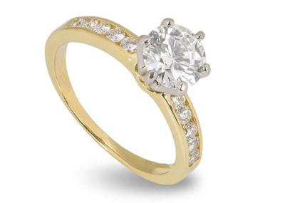 oro blanco 11pcs 0,1 quilates Diamond Ring, anillo de oro sólido de 3.21g 14k RD3.0MM para mujer