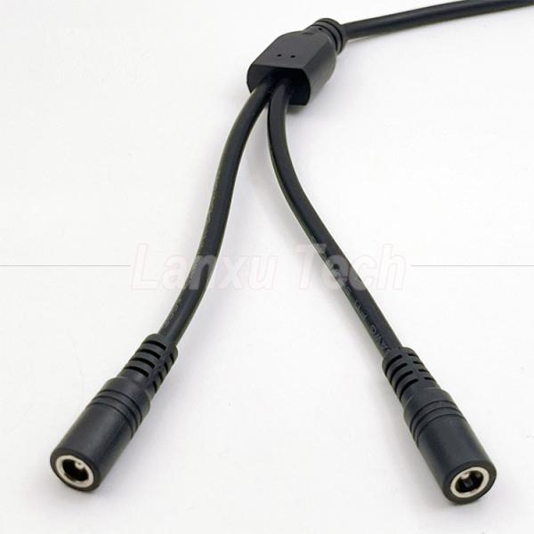 1 Female to 2 Ways Female DC 5.5x2.1mm Splitter Power Extension Cable for CCTV Security Camera LED Strip Light