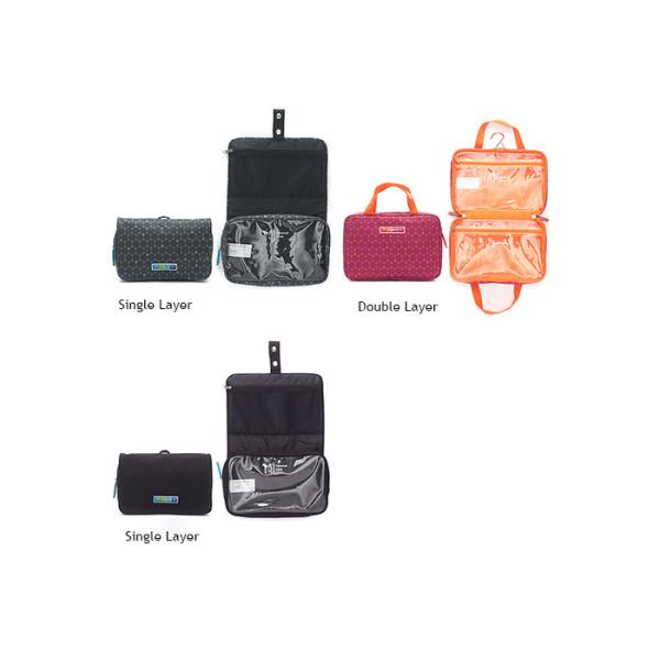 Folding Suspensible Mens Toiletry Bag Double Layer Design PVC Material