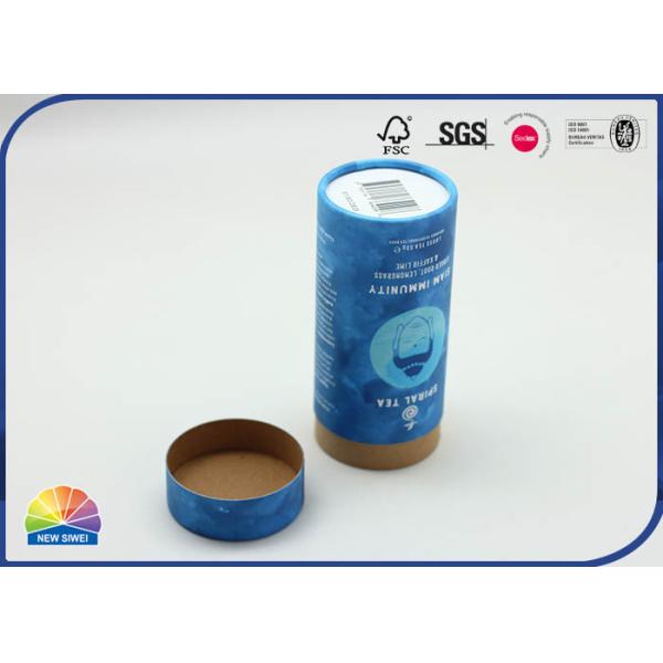 Kraft Core 4C Printed Paper Gift Tube Matte Lamination Elegant