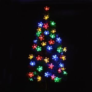 IP65 Solar Powered LED String Lights For Christmas Tree Decoration Featuring In Peach Blossom