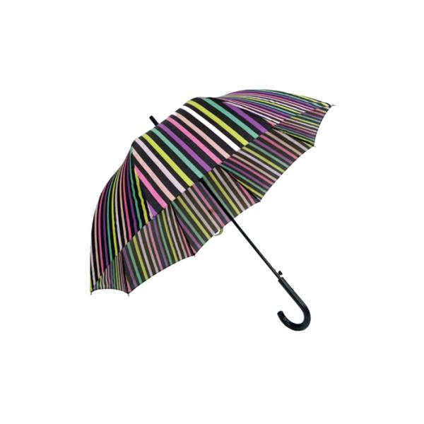 SGS Windproof Compact Straight Striped Umbrella For Travel