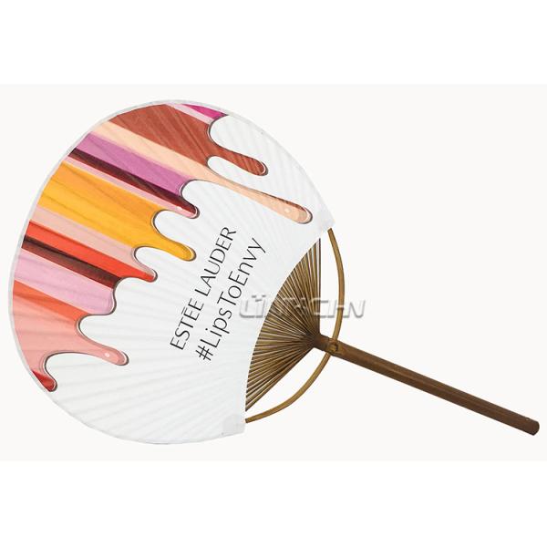 Handmade Paper Paddle Bamboo Circular Fan As Gifts