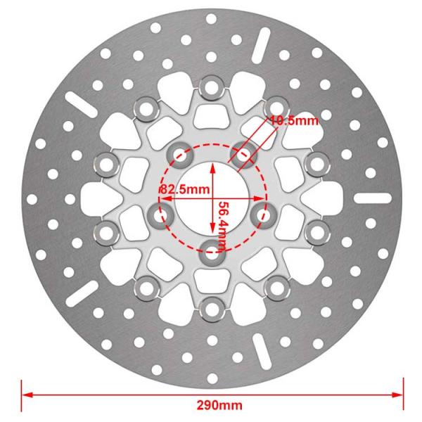 Custom Rear Disk Brake Motorcycle 290mm for Harley Davidson FXSB FLFB FLFBS