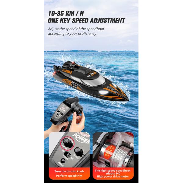 2 CHANNELS Control Electric Boat with 35km/H High Speed and Night Navigation Lights