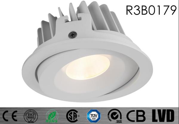 Dia 135*H 64MM Cut Out Hole 124MM Tilt 30deg 30W 2700-3000K IP54 Mini White Aluminum 720mA LED Recessed COB Downlights
