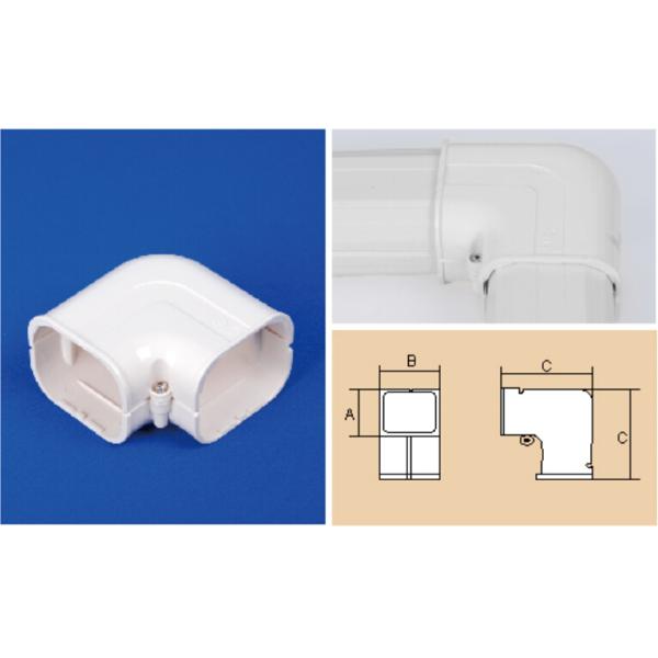 130mm AC Duct Kits Air Conditioner Pipe Cover Fitting PVC Plane Corner