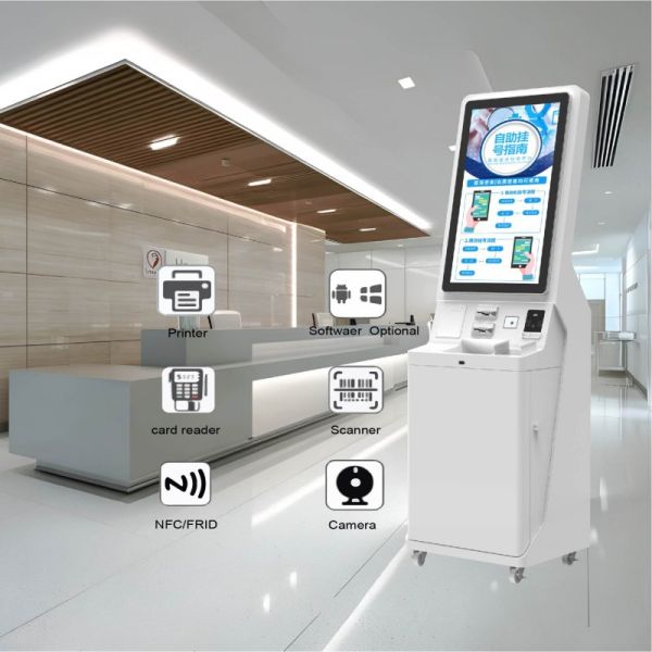 Hotel Self Check-In Kiosk with QR Code Payment and Touch Screen for Floor Standing Self Service