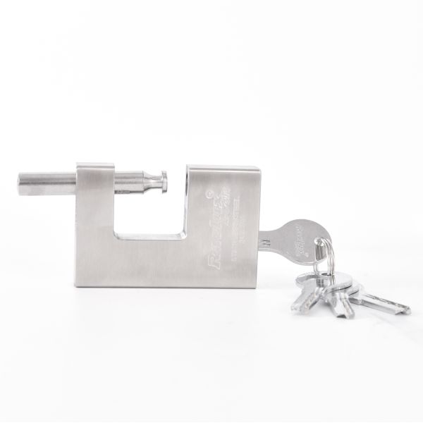 Custom Heavy Duty 304 Stainless Steel Top Security Rectangular Padlock with 4 Computer Keys Silver Rarlux Model 750