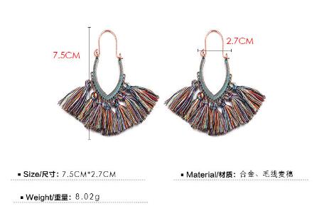 Earrings Tassel earrings multi color earrings