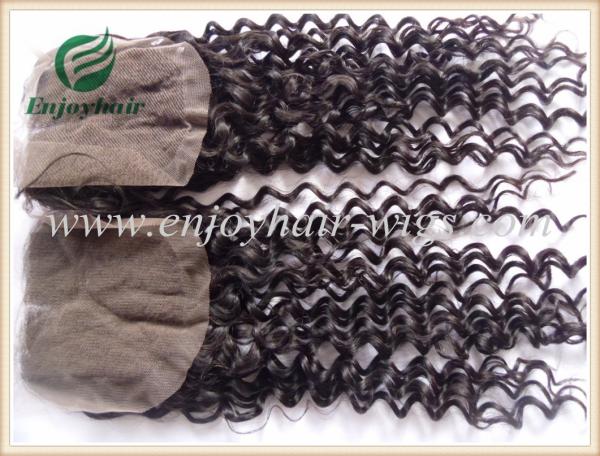 Lace top closure 4''x4'' ,malaysian virgin hair natural color deep wave 10''-24''length