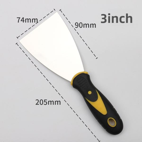 Two-color Handle Putty Knife 1 Inch 2 Inch 3 Inch 4 Inch 5inch 6inch Rubber Handle Putty Knife Stainless Steel Cleaning Blade
