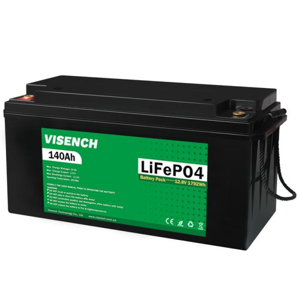 Armazenamento de energia Visench 12V 140Ah RV Bateria de lítio ferro fosfato 12V Lifepo4 Bateria
