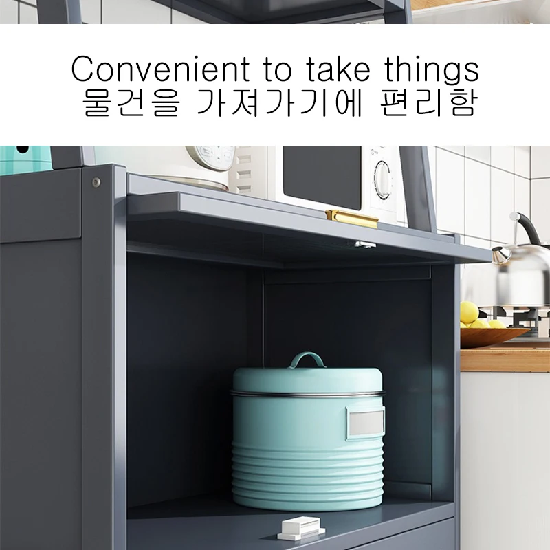 Kitchen Storage Solution Multi-function Floor-standing Dining Sideboard with BAMBOO Material and Multi-layer Design