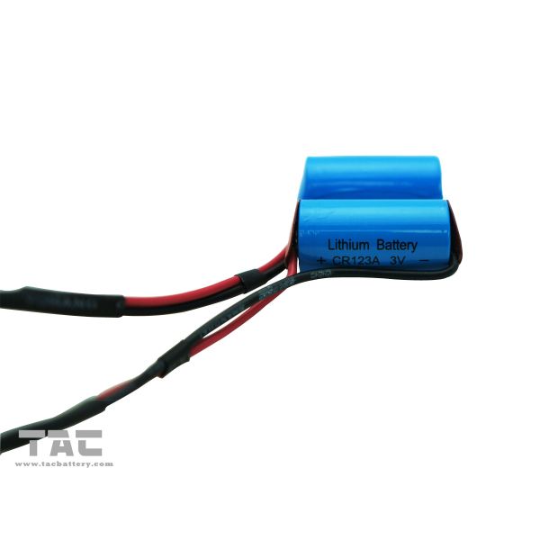 Non-rechargeable 3.0V CR123A 1300mah Li-Mn Battery With Wire