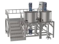 Machine de mélangeur de liquide industriel homogénéisant à cisaillement élevé, y compris système de pesage