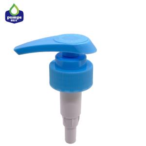Lavagem acima da bomba do distribuidor do sabão líquido para a cor azul do