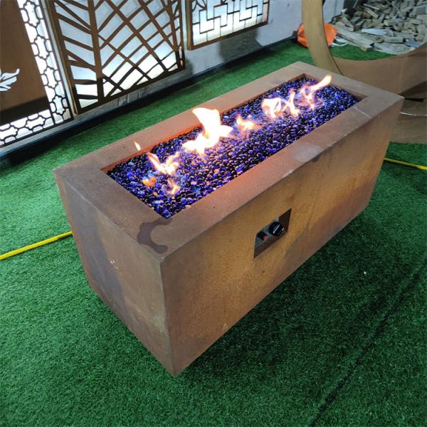 ISO9001 800*800*400mm Large Patio Garden Gas Fire Pits Burner Kit System Smokeless