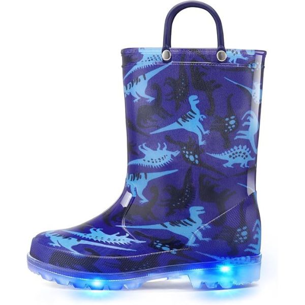 OEM PVC Light Up Enfants Wellington Bottes avec poignées Design simplifié