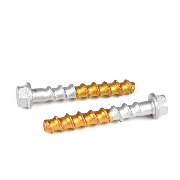 100% QC probado oro pintura de horneado Hex cabeza de acero inoxidable auto-apuntamiento cerrojos de mampostería anclajes tornillos de cemento