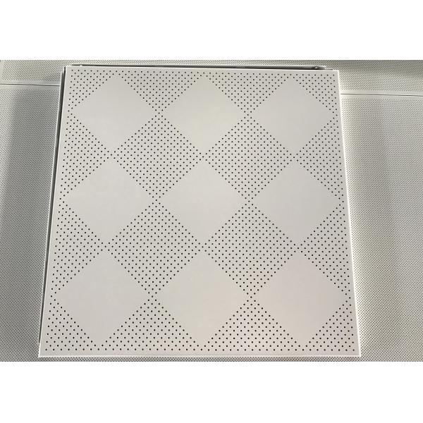 Акустическая ложная алюминиевая пефорированная панель потолка 600 x 600 x 0.6mm металла