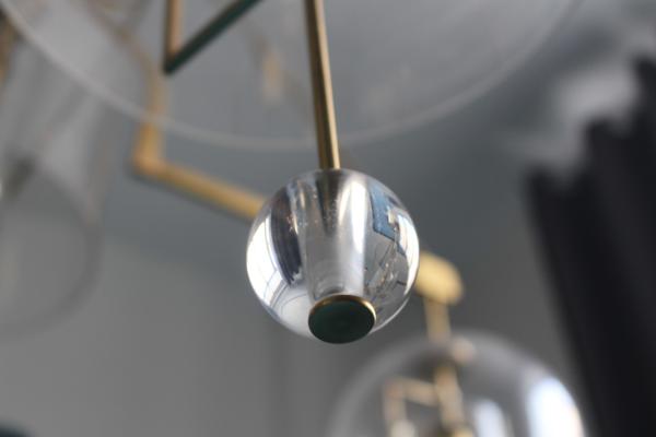American Style Fulcrum Linear Brass Chandelier with Vintage Brass Finish 48.2 kg