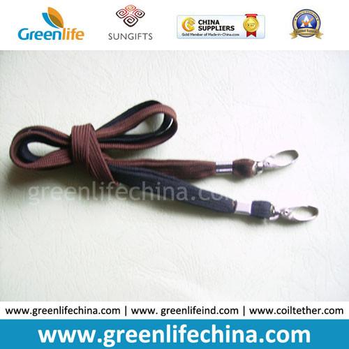 Custom Printed Silkscreen Printing Logo Working Lanyard Holder w/Leather Card Holder Combo