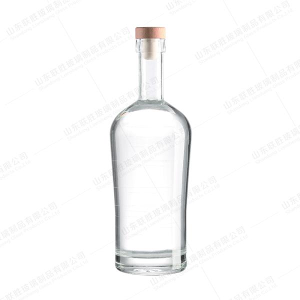 Rubber Stopper Sealing Type High White Glass Bottle for Rum Gin 500ml 750ml