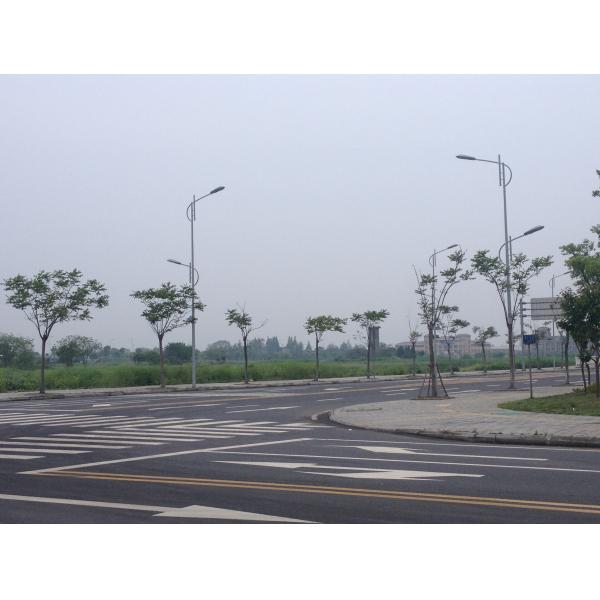 Street Lighting Steel Pole Exterior Lamp Posts With Galvanization And Powder Coated