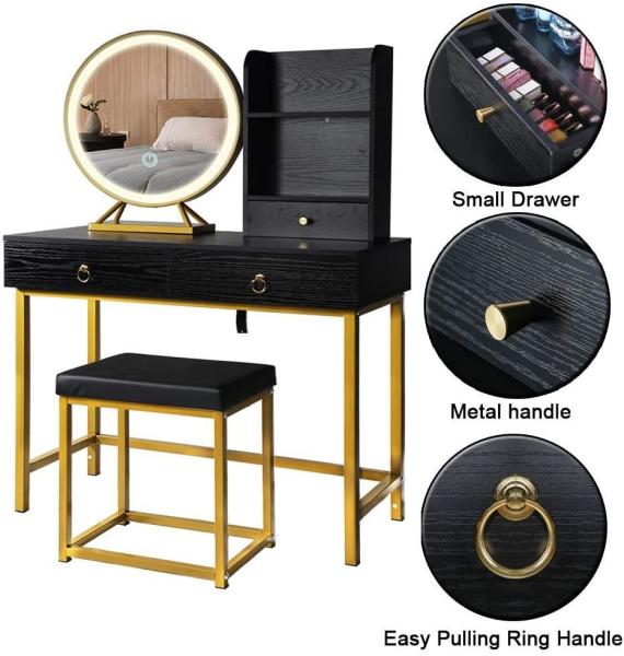 PB Material Mirrored Dresser Table 125cm Height With NC Painting