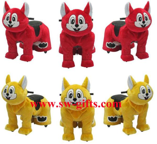 Park Equipment Electric Arcade Coin Operated Plush Stuffed Walking Animal Music Kiddie Rid