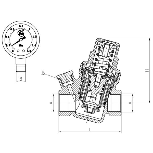 Давление диафрагмы 16 Адвокатур уменьшая клапан HVAC