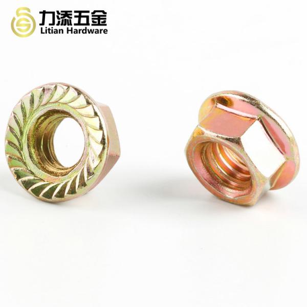 Spheroidizing Metal Self Locking Nut Flange  M4 M5 M6 M7 M8 For Heavy Industry