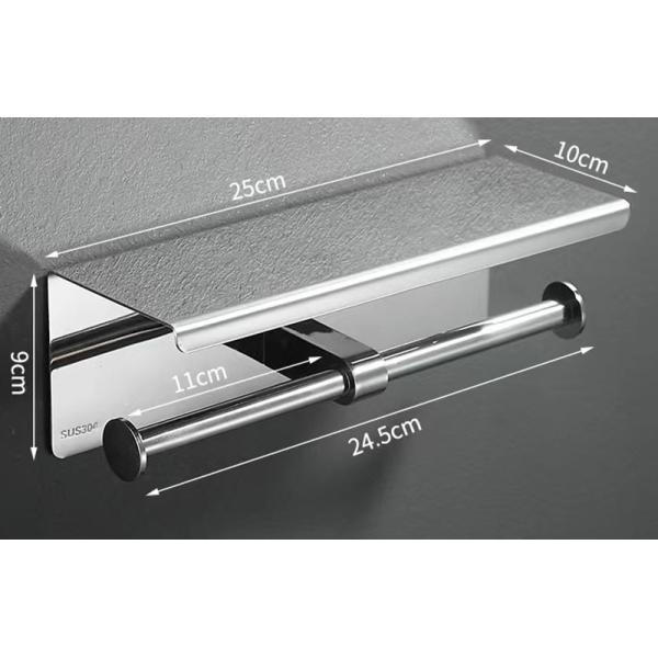Double Roll Stainless Steel Toilet Paper Dispenser With Brushed Nickel Matte Black Color