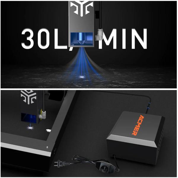 AC 110V / 220V Laser Engraver Air Assist Pump 30L/Min Laser Air Assist Kit