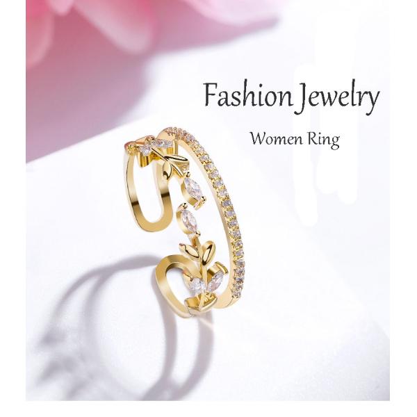 18k Gold Plating Silver Diamond Ring AAA Cubic Zirconia
