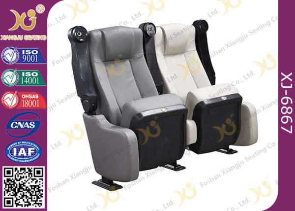 Sound Absorbing Indoor Novel Design Grey Cinema Theater Chairs With PU Molded Foam