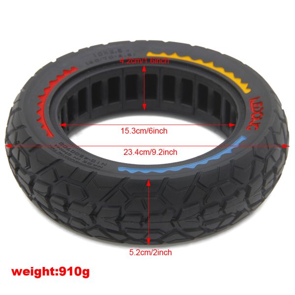 Tubeless 10 Inch Solid Scooter Tires Honeycomb Airless 10x2.5 Scooter Tires For Nine Bot G30 Max Electric Scooter Accessories