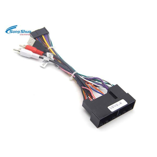 Car Stereo Radio Automotive Wiring Harness Plug Cable RCA USB2.0 Plug Connector 1