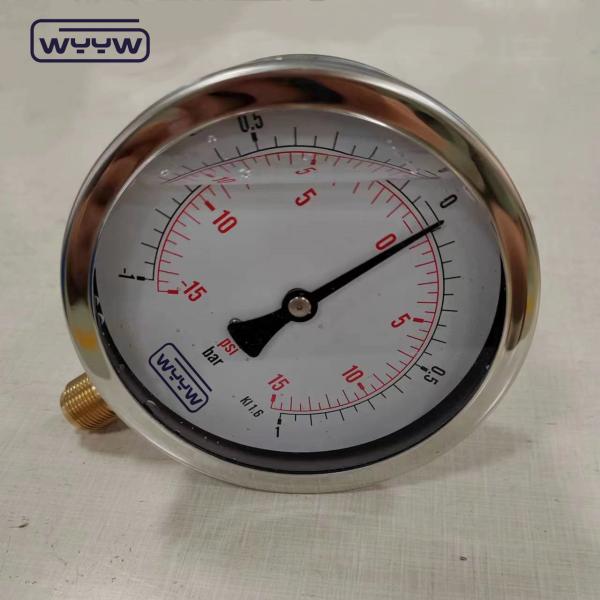 Brass Movement Connection Material Gauge For Pressure And Vacuum Systems For Heavy Duty Applications