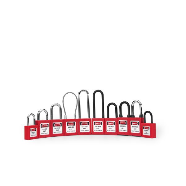 Rarlux High Quality Top Security Industrial Insulation Safety Durable Plastic Lockout Tagout Padlock Solid Brass Cylinder Short