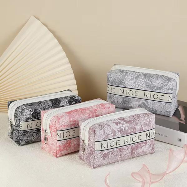 Tools Storage Eco Burlap Makeup Bag Letter Printed Bolsa De Maquillaje for Women Bags