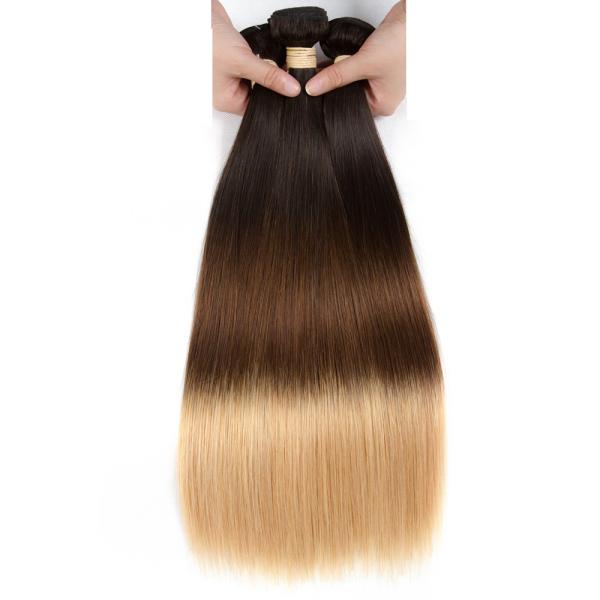 3 Tone Ombre Brazilian Hair Weave , Silky Straight Ombre Real Hair Extensions